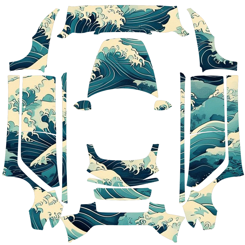 Cyan Ocean Wave Wrap