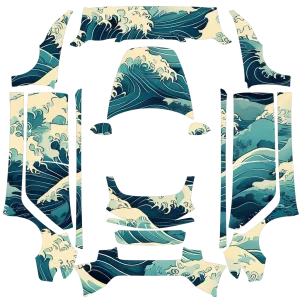 Cyan Ocean Wave Wrap
